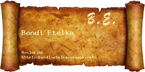 Bendl Etelka névjegykártya