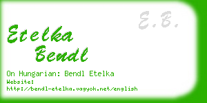 etelka bendl business card